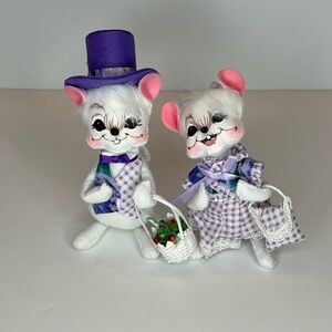 Annalee Easter Spring pair of white mice